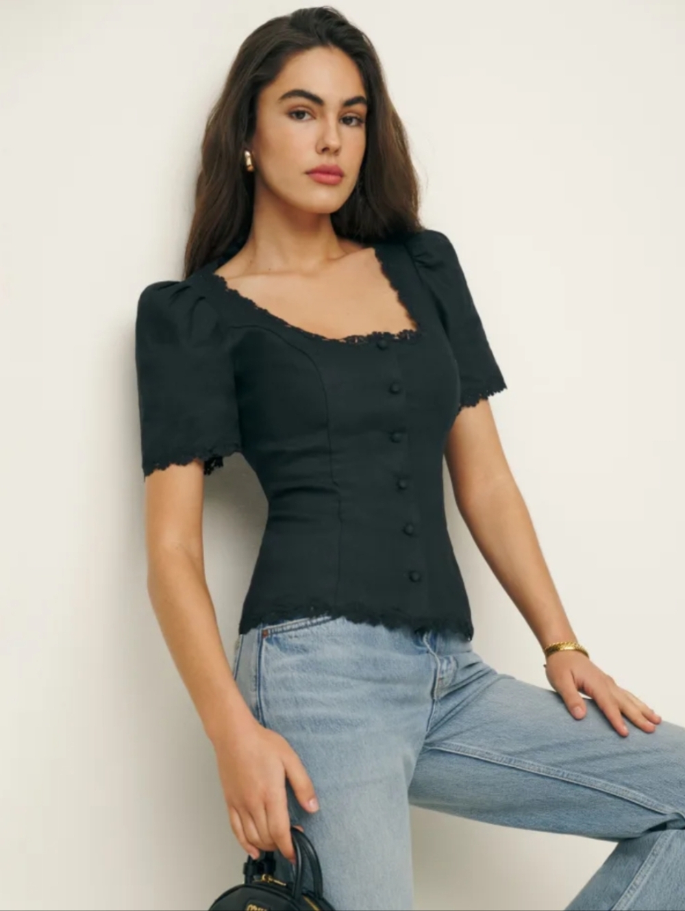 Reformation Anabella Linen Top - Size 4